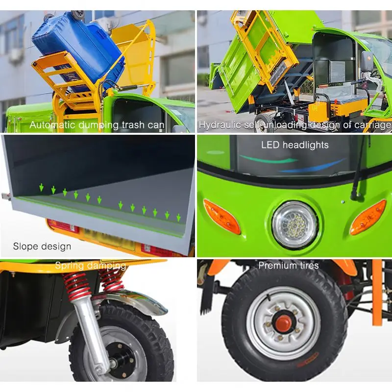 Cheap Garbage Truck Electric Vehicle Compactor Tricycles Made in China for Dump