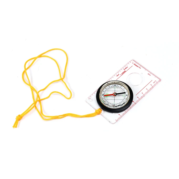 Survival Multi functional compass glass with magnifying glass  Camping Luminous Compass