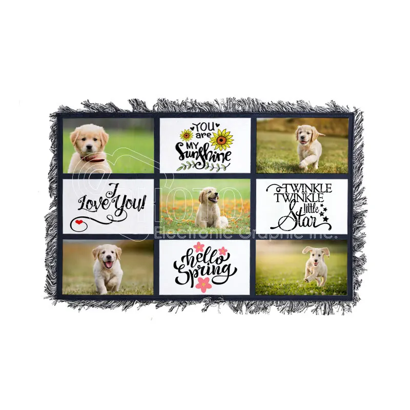 Sublimation Blank 9-Panel Fringe Area Rug Custom Bedroom Rug Carpet