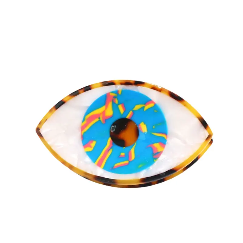 famous branded evil eye shape hair claw clips unbreakable acetic hair claw clips for women custom big size hair clamp clips