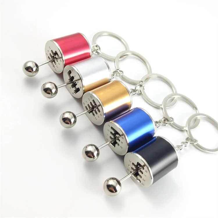 Customization Car Levers Gear Key Chain car Modification Gearbox Six Gears Movable Metal Shift Key Chain For Promotion