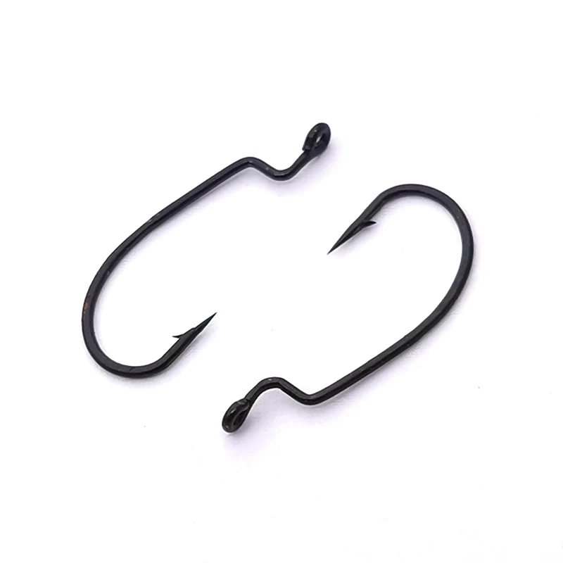 OUTKIT 10pcs mini Style Soft Worm Hooks High Carbon Steel Wide Super Lock Fishhooks Lure Softjerk Rockfishing Fishing Tackle