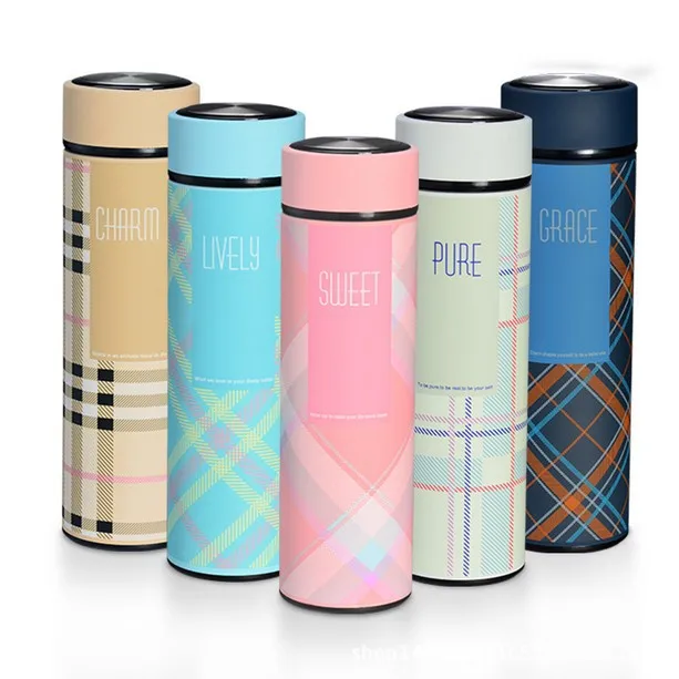 18/8 stainless steel led temperature display sports vacuum flask with tea infuser wholesale