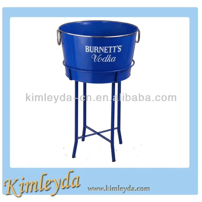 Hot Selling Large Oval Metal Beer Bucket Beverage Bucket Cooling Tub Party Tub Cooler with Stand