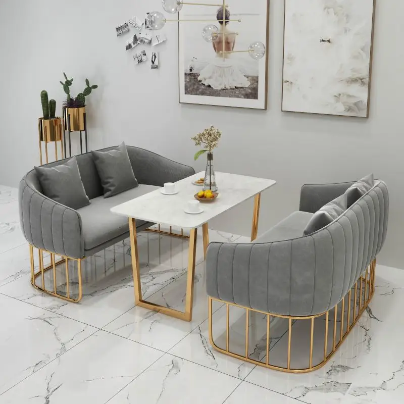 Combination Web Celebrity Business Rest Area Dessert Shop Coffee Shop Tea Shop Desk And Chair sofa Chair