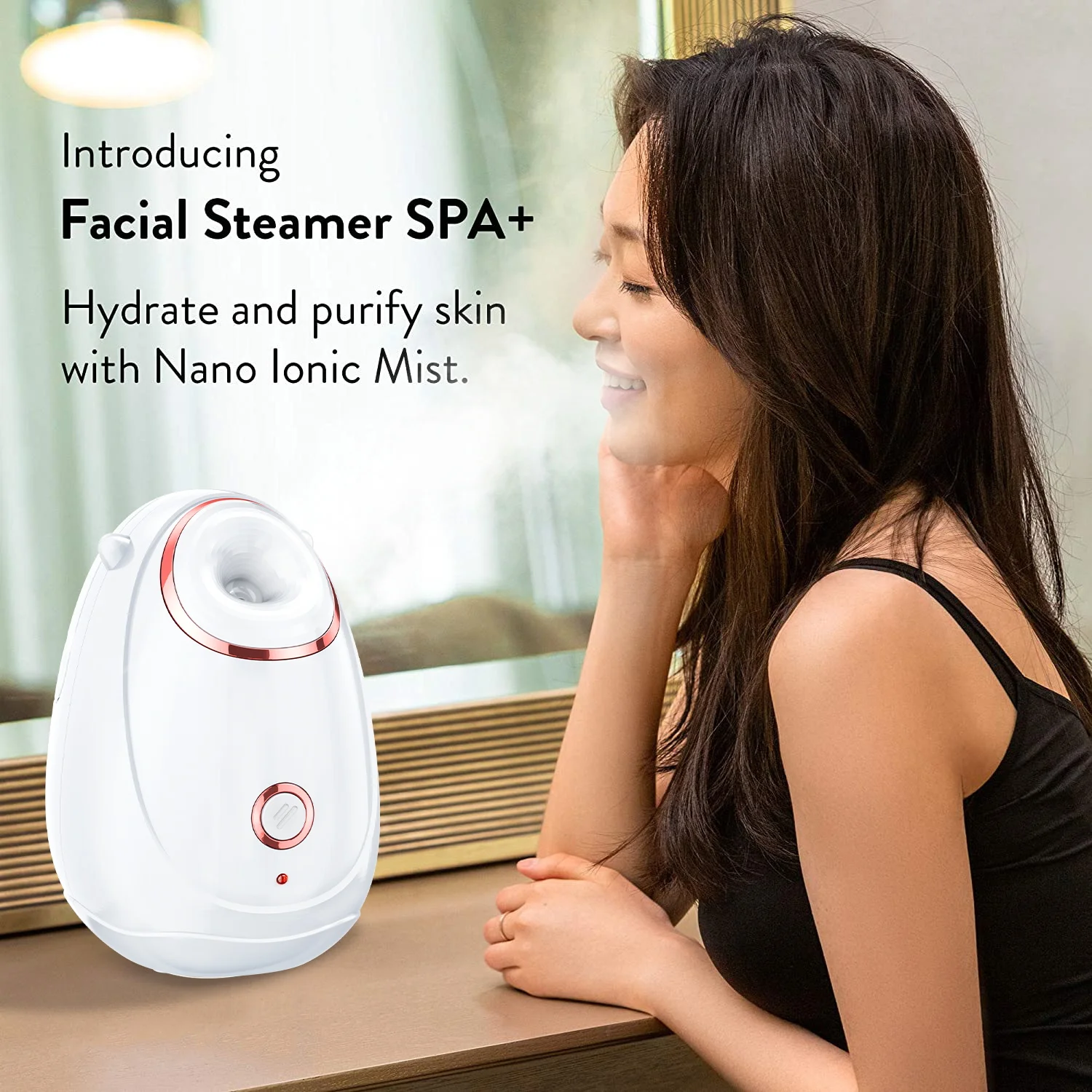 Professional Digital White 3 In 1 50 Ml Facial Beautiful Steamer Mini Usb Nano Spa Portable With High Frequency