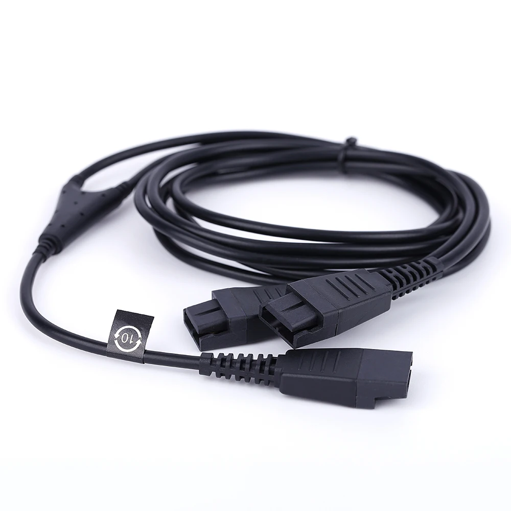 Y splitter adapter training cable for Training Center Compatible with Plantronics or Jabra QD headset