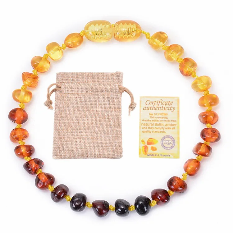 High Quality Baltic Sea Natural Amber Baby Diy Irregular Amber Jewelry Bracelet Hand-Assembled Beads Bracelet for Children