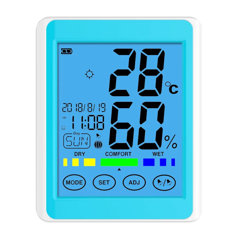 CH-913 Digital Temperature Humidity Meter Room Portable Thermo-Hygrometer Wall Alarm Clock
