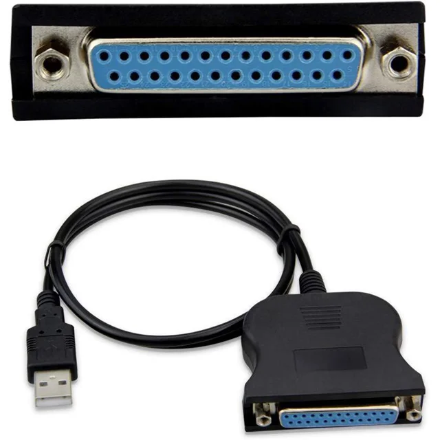 USB 2.0 Male To 25 Pin DB25 Female Parallel Port Printer Adapter Cable