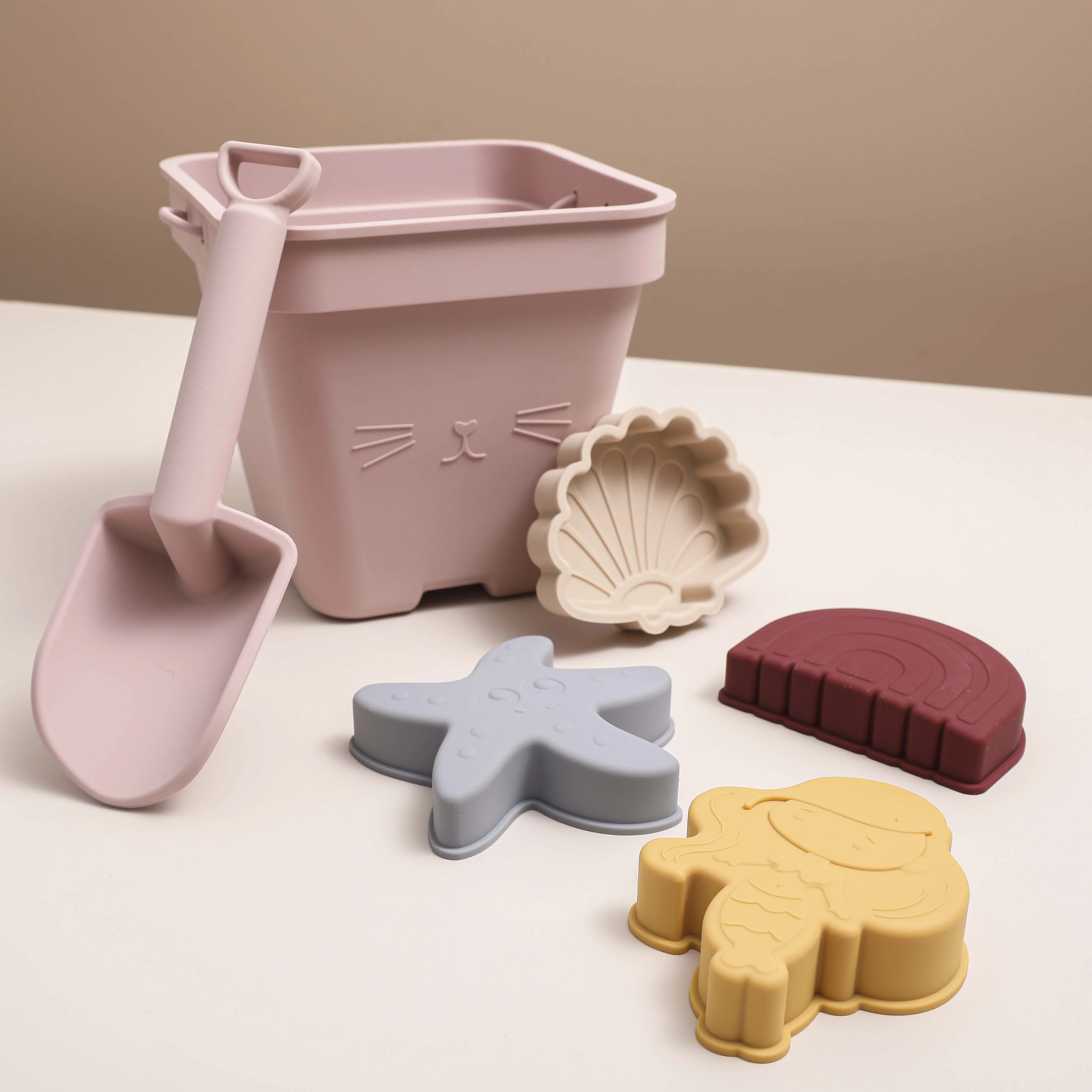 Beach Play Sets Stack Cup Silicone Baby Outdoor Bucket Toys Beach Sand Toy Bucket Set