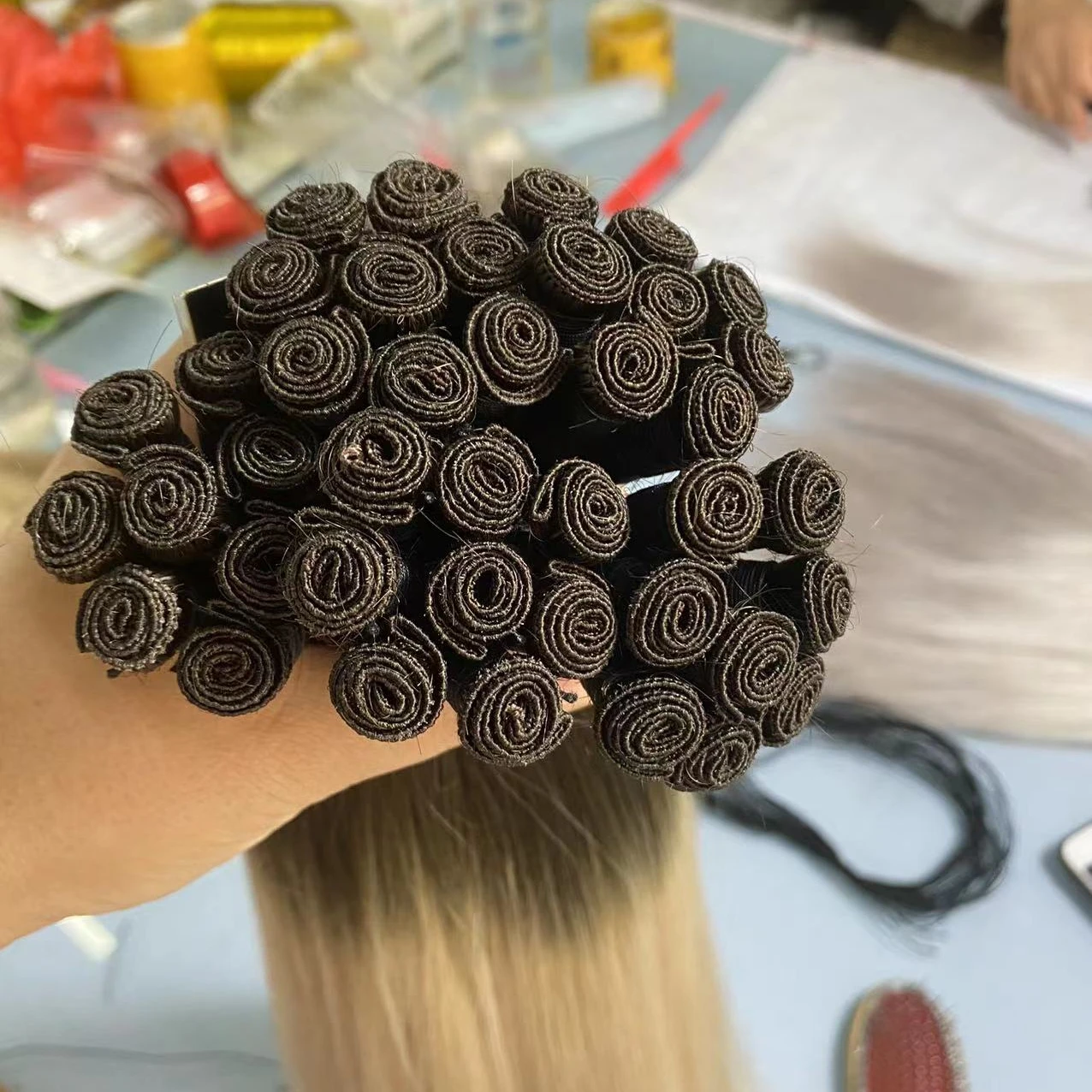 Высококачественные европейские прямые НОВЫЕ волосы ручной работы Remy плоские гениальный