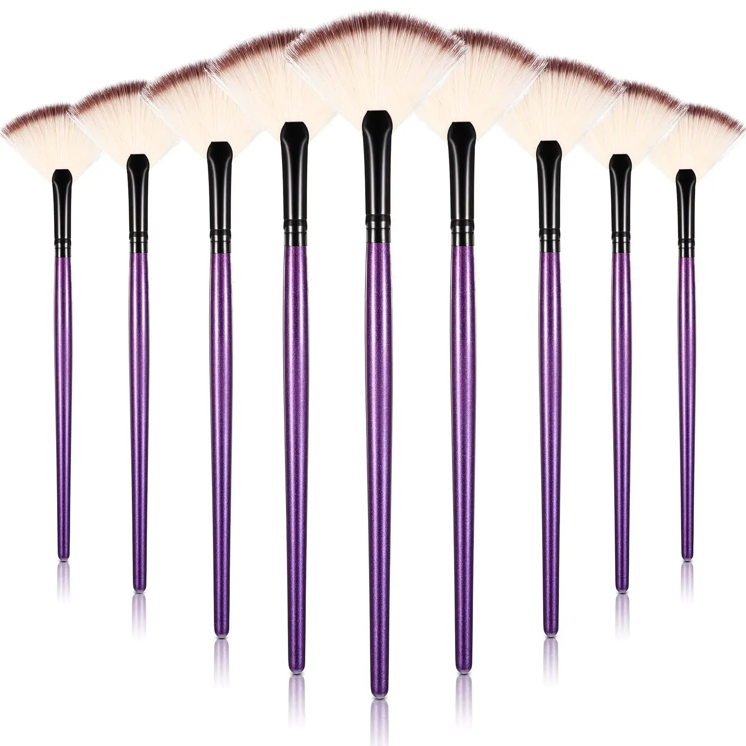 Purple Cosmetic Tools Face Mask Acid Applicator Long Handle Fan Brush Applicator Brushes