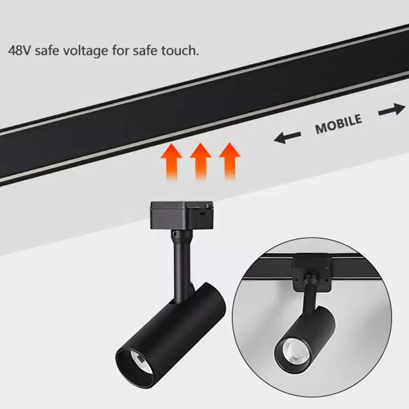 China factory wholesale price magnetic track system surface mounted 7W magnet spot lights magnetic led track lights