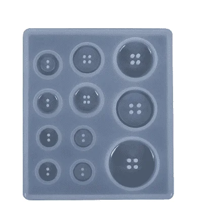 Hot New Diy Silicone Mold Resin Button Handmade With Hole Pendant Clay Epoxy for Keychain Supplies