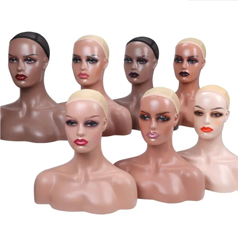 Hot Sell Female Wig Mannequin Head with Shoulder Model For Hair Display Wig Hat Scarf