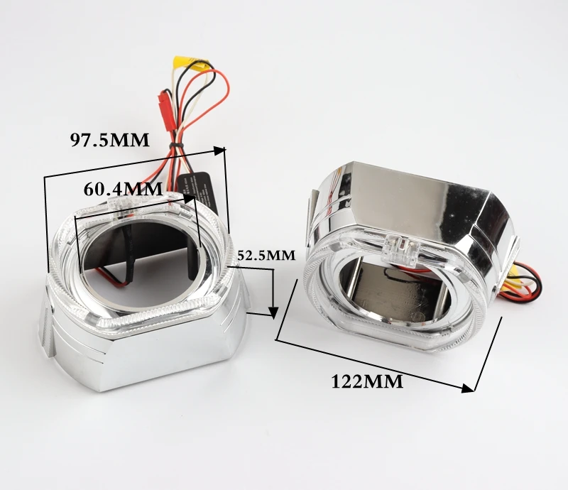 CQL 100mm 110mm led angel eyes led headlight halo ring,silver black chrome shroud,3inch shroud with led angel eyes