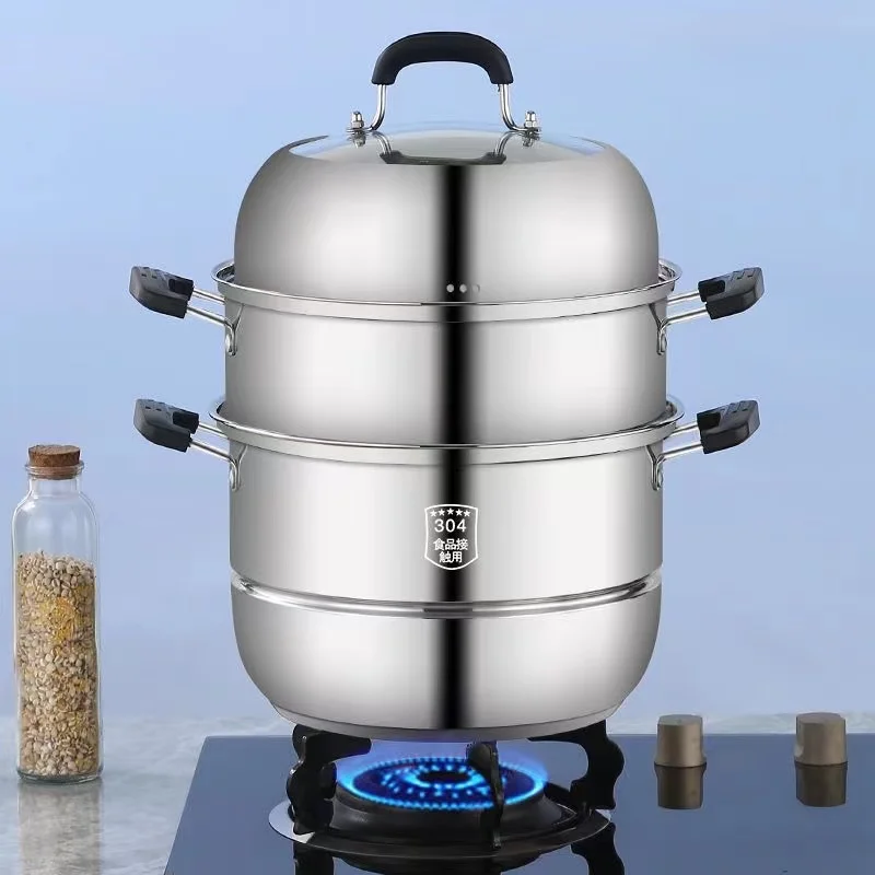 Made in China Stainless Steel Commercial Food Gas Steamer Set Vegetable Steamer Dumpling Steamer