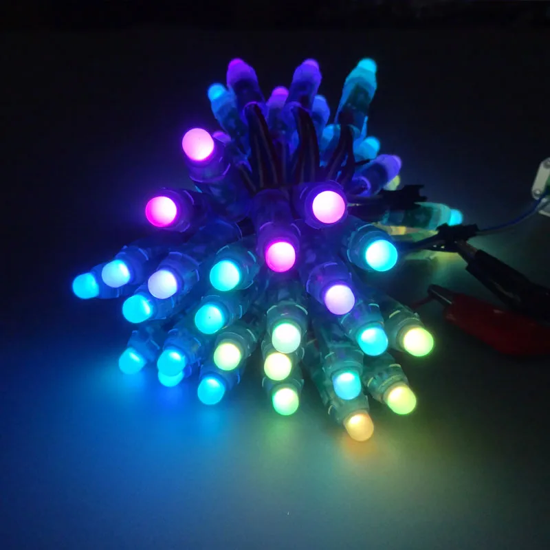 Программируемая светодиодная RGB-гирлянда WS2811 12 мм Пиксельная Светодиодная лента для декоративного освещения 5 в постоянного тока 50 шт./струна