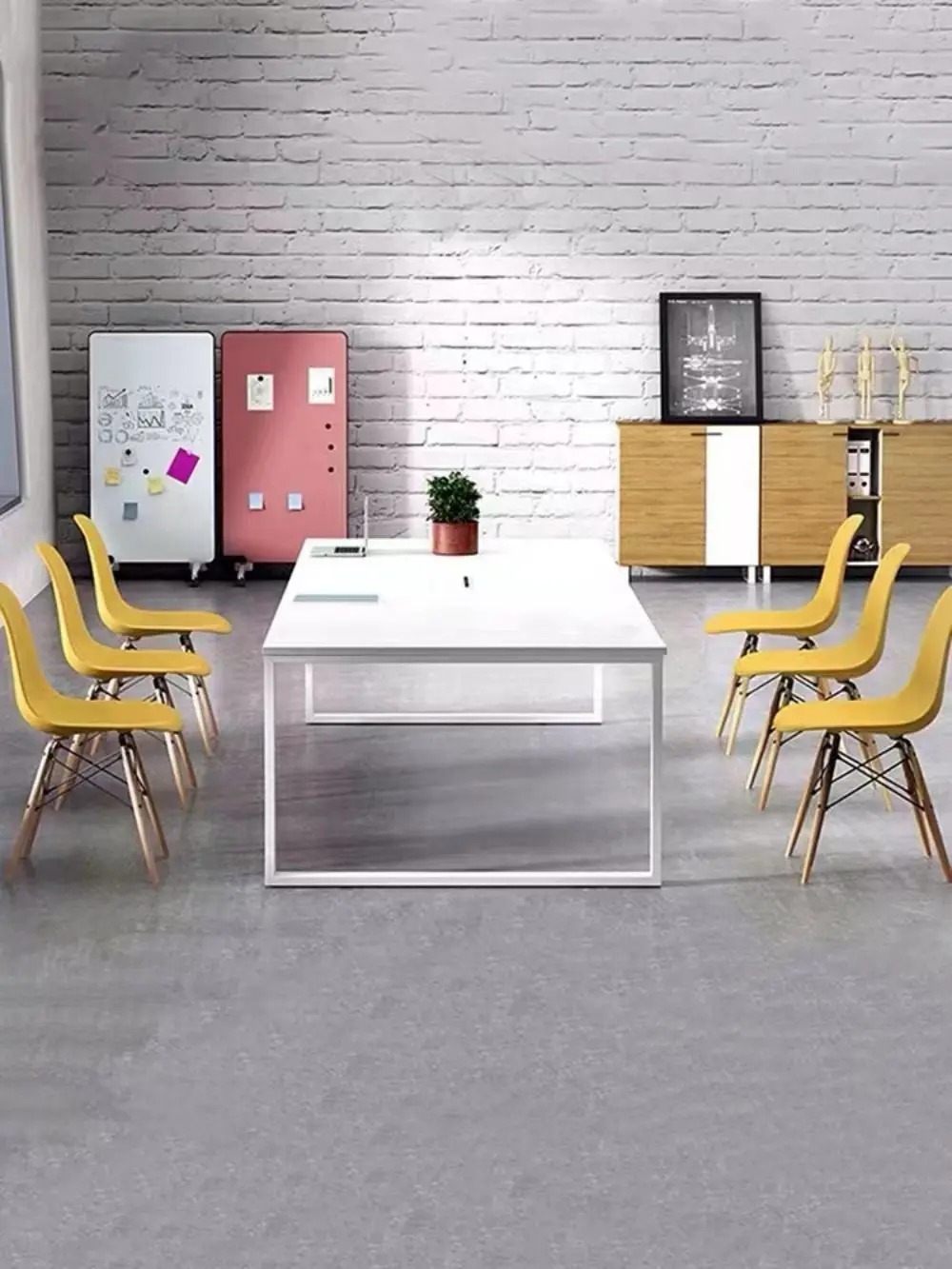 China Wholesale Space Saving Metal Frame Wood Meeting Table Efficient Sleek Design For Compact Spaces