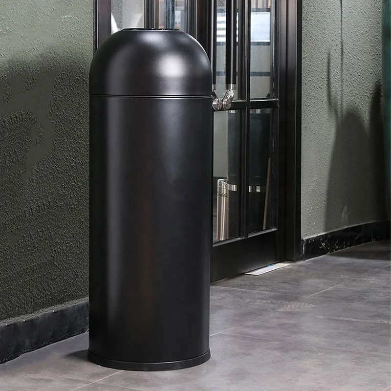 Leasylife Commercial Metal waste bin Double-layer Fast Food Restaurant trash bin Large Capacity Outdoor Trash Can