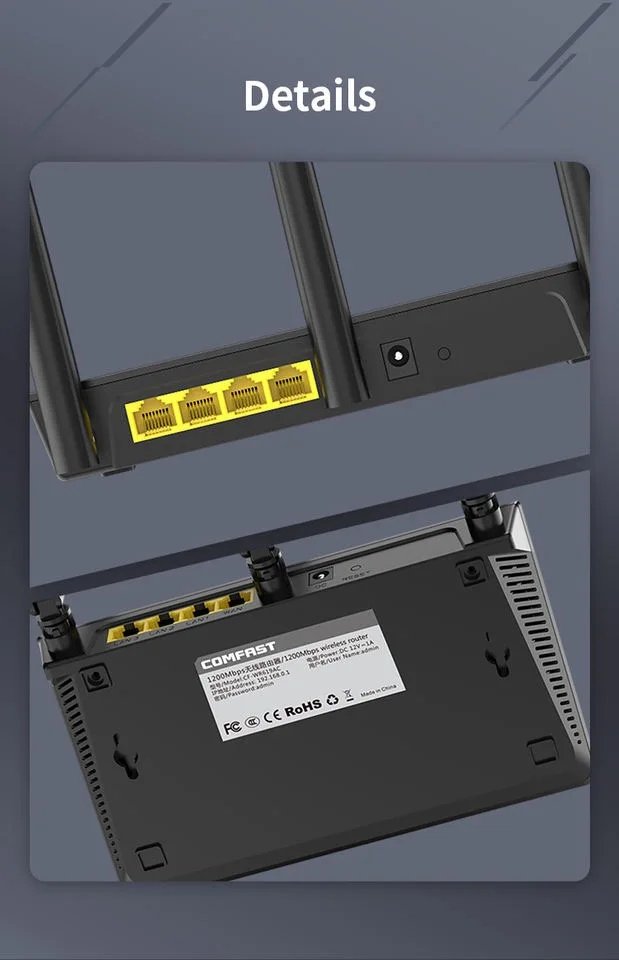 CF-WR619AC 192.168.1.1 Gigabit 802.11AC WiFi Router for Home User network 1200M Gigabit ports Wi-Fi Router