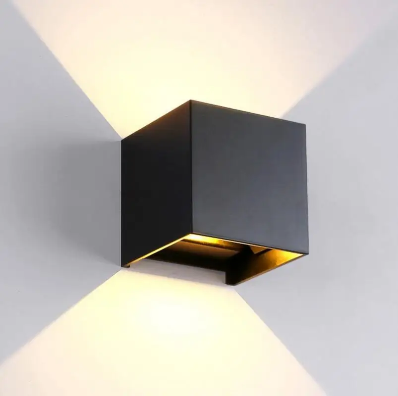 Modern Minimalist Exterior Aluminum Waterproof Garden Up Down Led Wall Lights Decorative Sconces Outdoor Wall Lamp