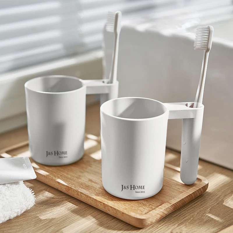 Пользовательские многоразовые чашки для воды держатель зубной щетки дизайн ручки PP пластиковая чашка для полоскания