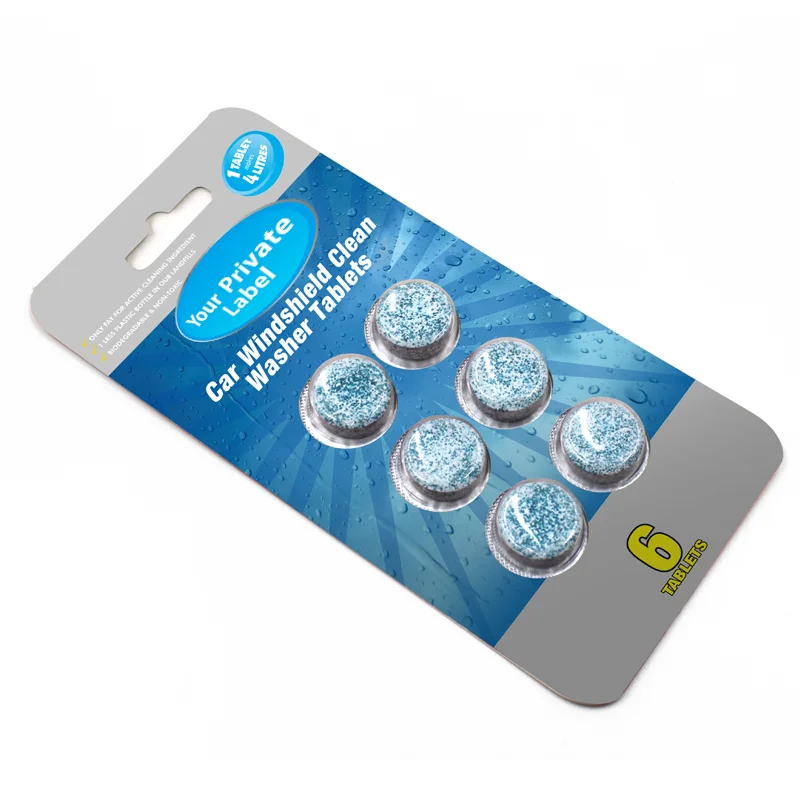 Glass clean tablets Windshield Washer Fluid Concentrate Tablets solid detergent 6 tabs 5L water