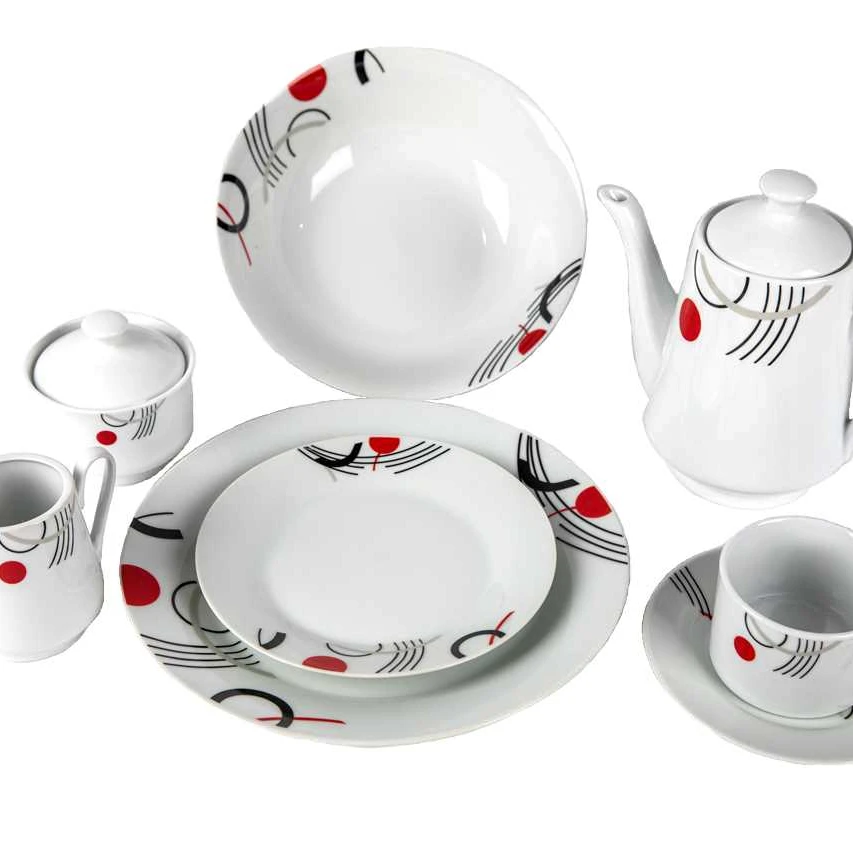 Wholesale price cheap ceramic porcelain tableware set 47 pieces dinnerware sets