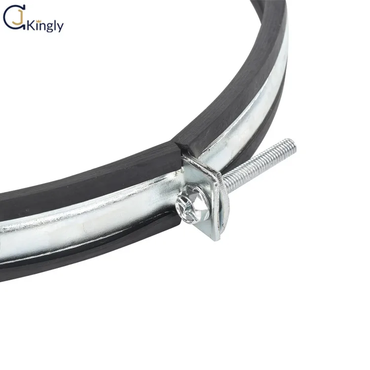 Custom high quality two screws large diameter pipe fixing clamp for ventilation tube hangers