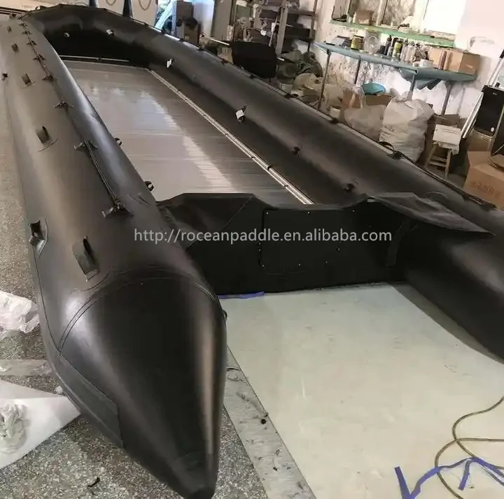High Quality Rigid Aluminum Floor inflatable rowing boat 10 meter 11meter with outboard engine