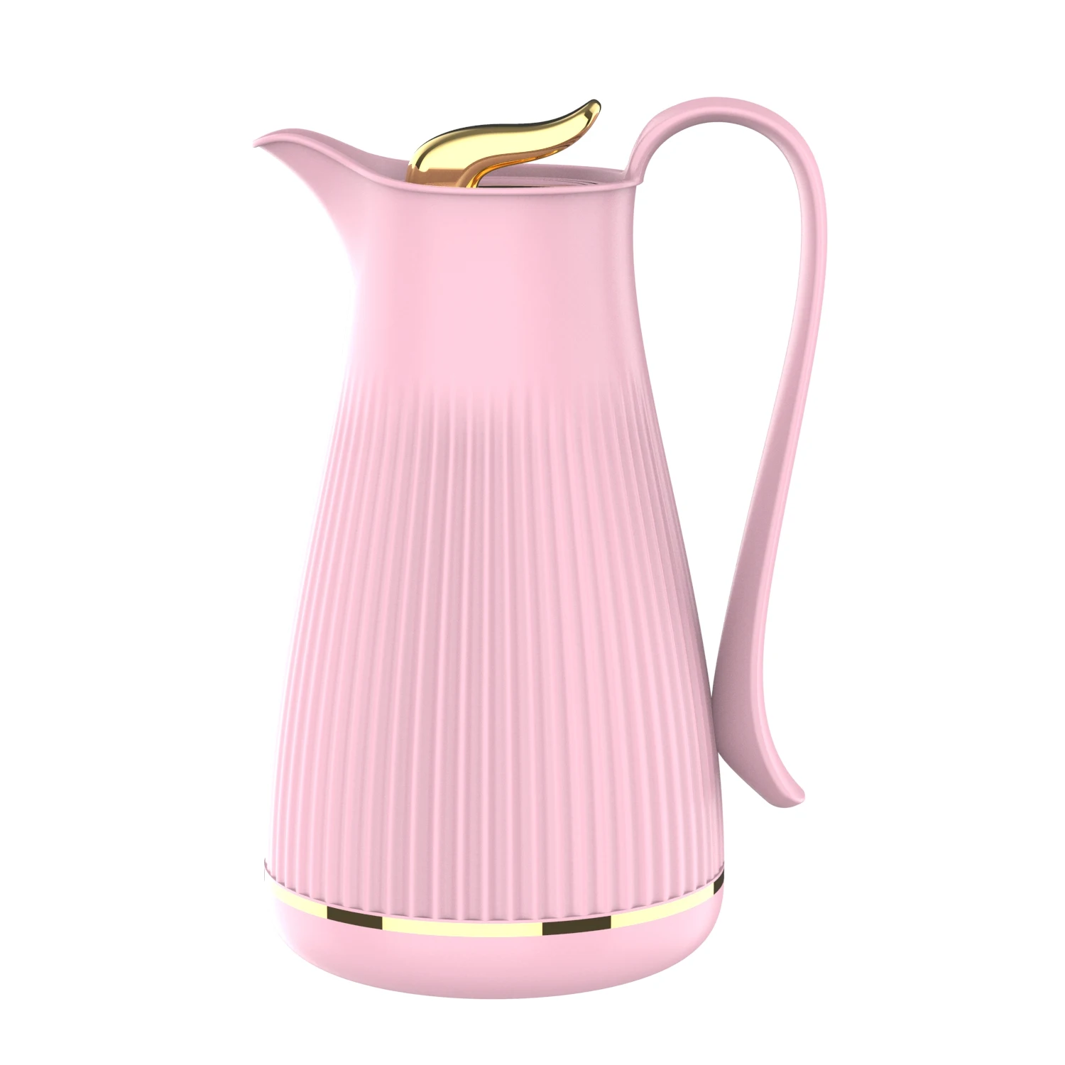 1.0L new bird mouth pp outer glass inner vacuum insulated coffee pot drink water jug with golden line