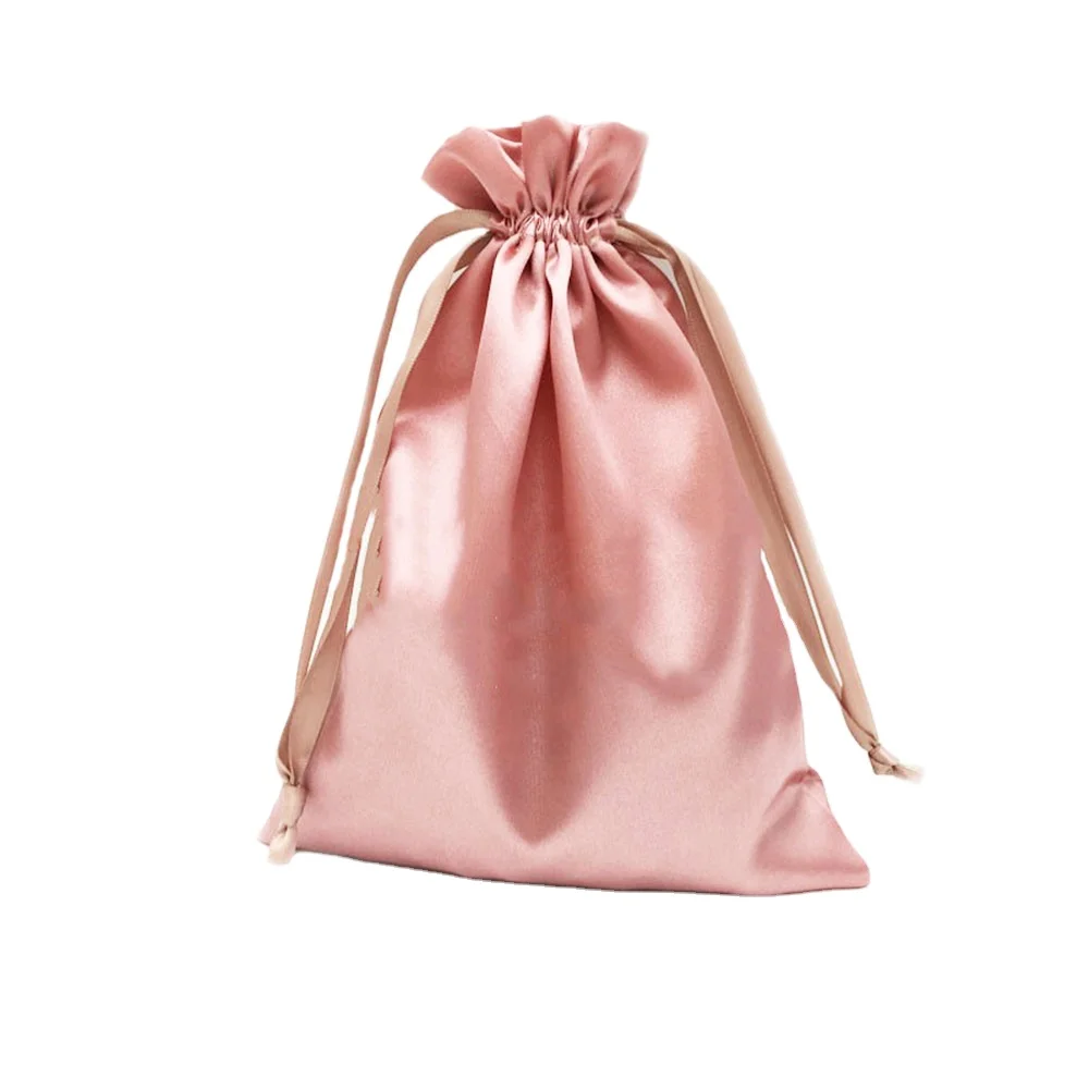 Роскошная Заводская распродажа высокое качество оптовая продажа атласная сумка для париков на шнурке индивидуальный логотип с сумкой наращивания