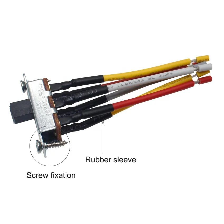 ON-OFF-ON Three Gear Toggle Switch 6 Pin Slide Switch With  Wire Rod Processing