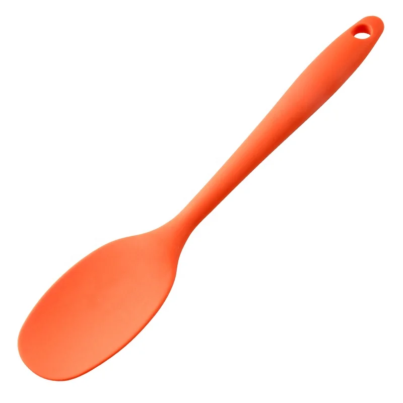 Home Use Long Handle Soup Spoon Silicone Soup Spoon With Handle For Eating Kitchen Utensils