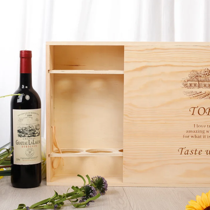 
6 bottles wooden box gift box wine wooden box custom 