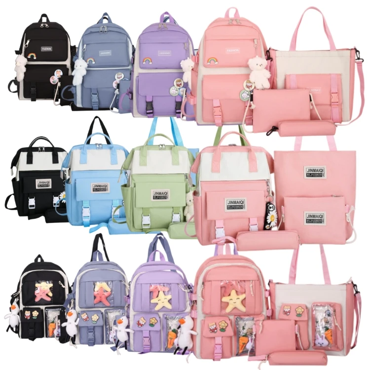 2022 New 3 in 1 Among Us Custom School Bag Set with Pencil Case and Lunch Bag Wholesale School Bags
