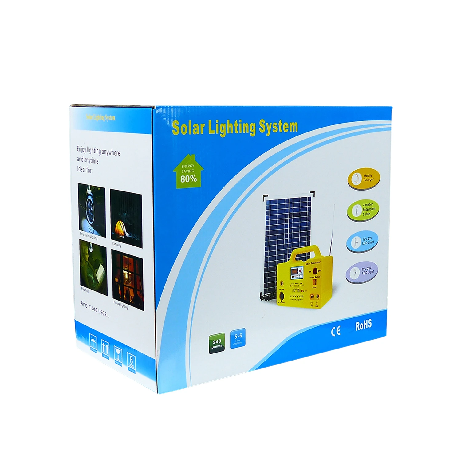 SG1250W Factory Price 50w DC Solar System For Mini House Solar Power System Camp Led Kit Indoor Solar Light Home
