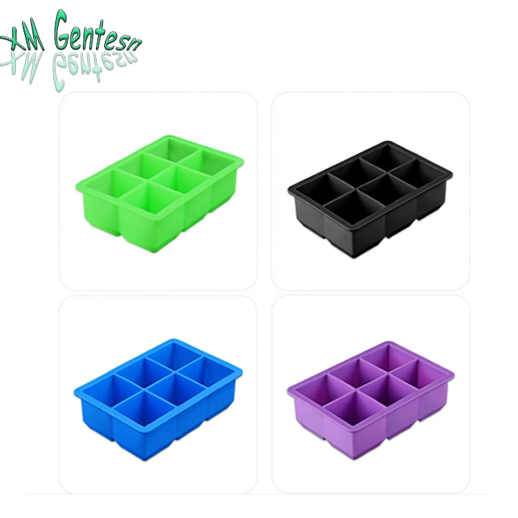 Factory Stock Silicone Ice Cube Trays Non stick Square BPA Free Ice Moulds with lids
