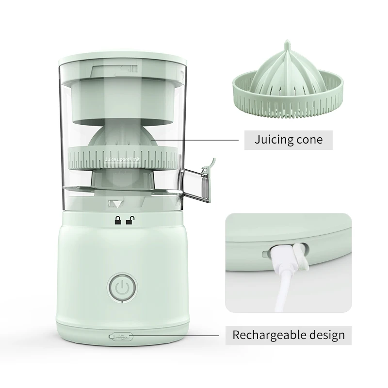 Wireless 45W 1300mAh Portable Citrus Juicer Slow Orange Juicer for Orange Lemon Grapefruit