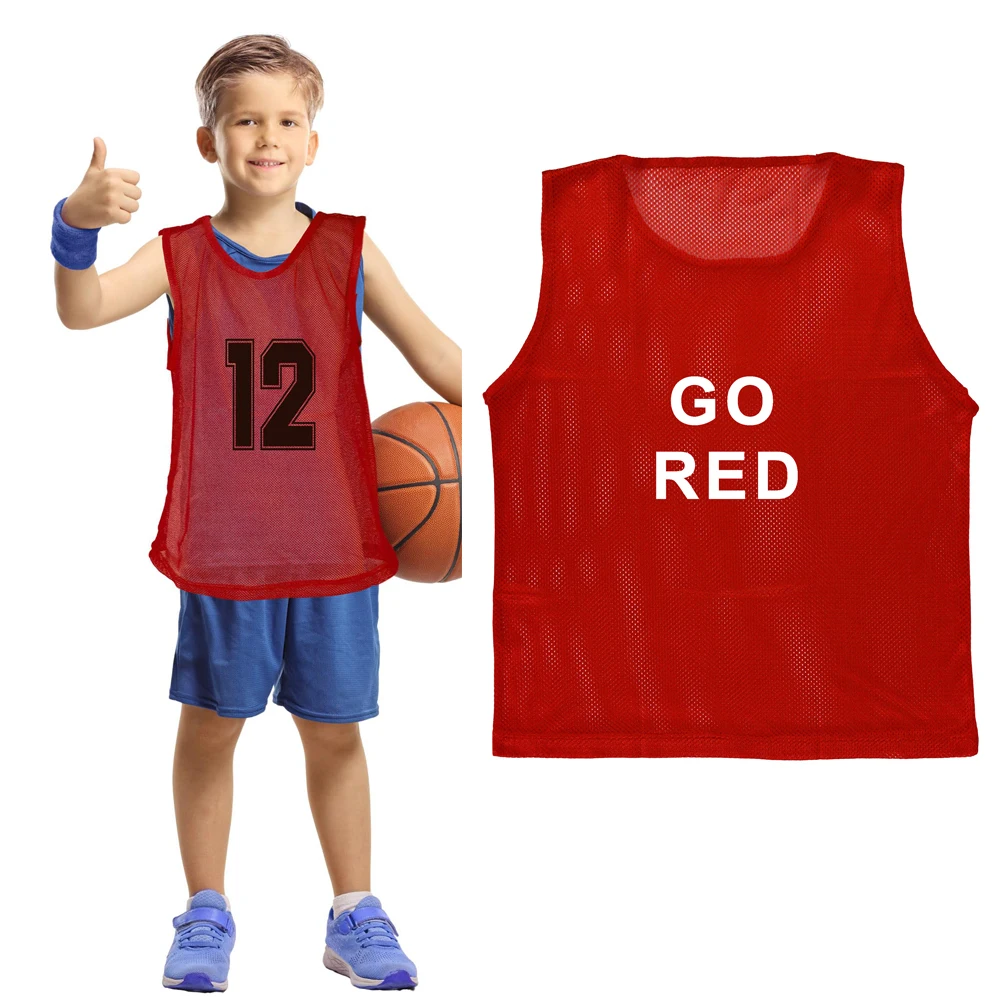 Mesh Pinnies Scrimmage Vests Team Practice Jersey for Child Youth Teen Lightweight