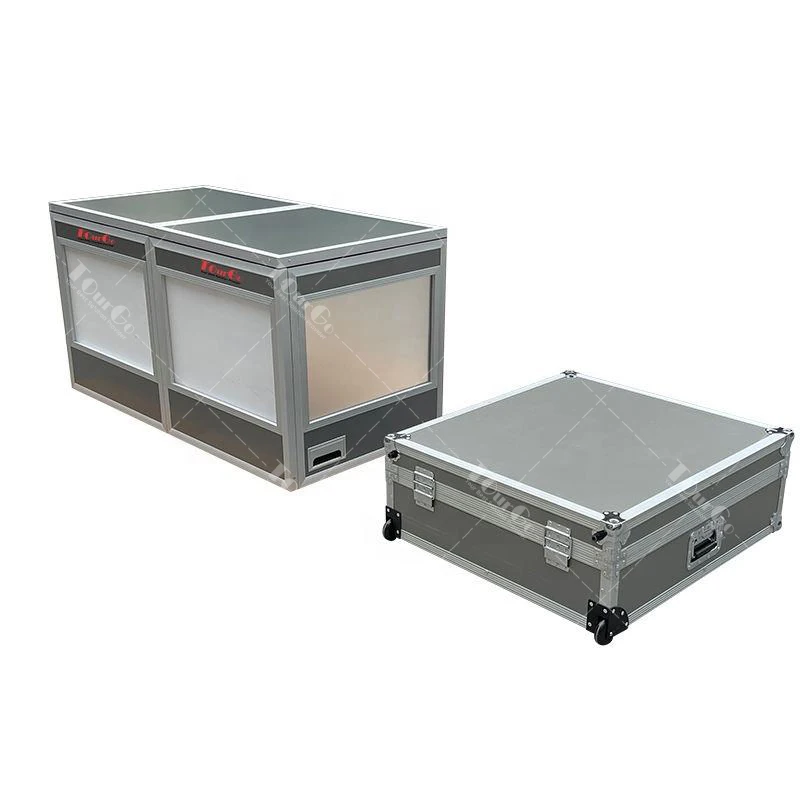 TG Aluminum portable simultaneous table top interpreter booth desktop translation booth for 2 person