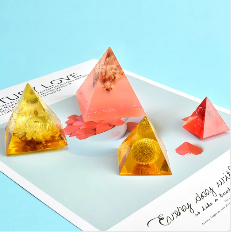 New 3d pyramid tower diy jewelry Decoration epoxy polymer clay silicone mold resin mold silicone