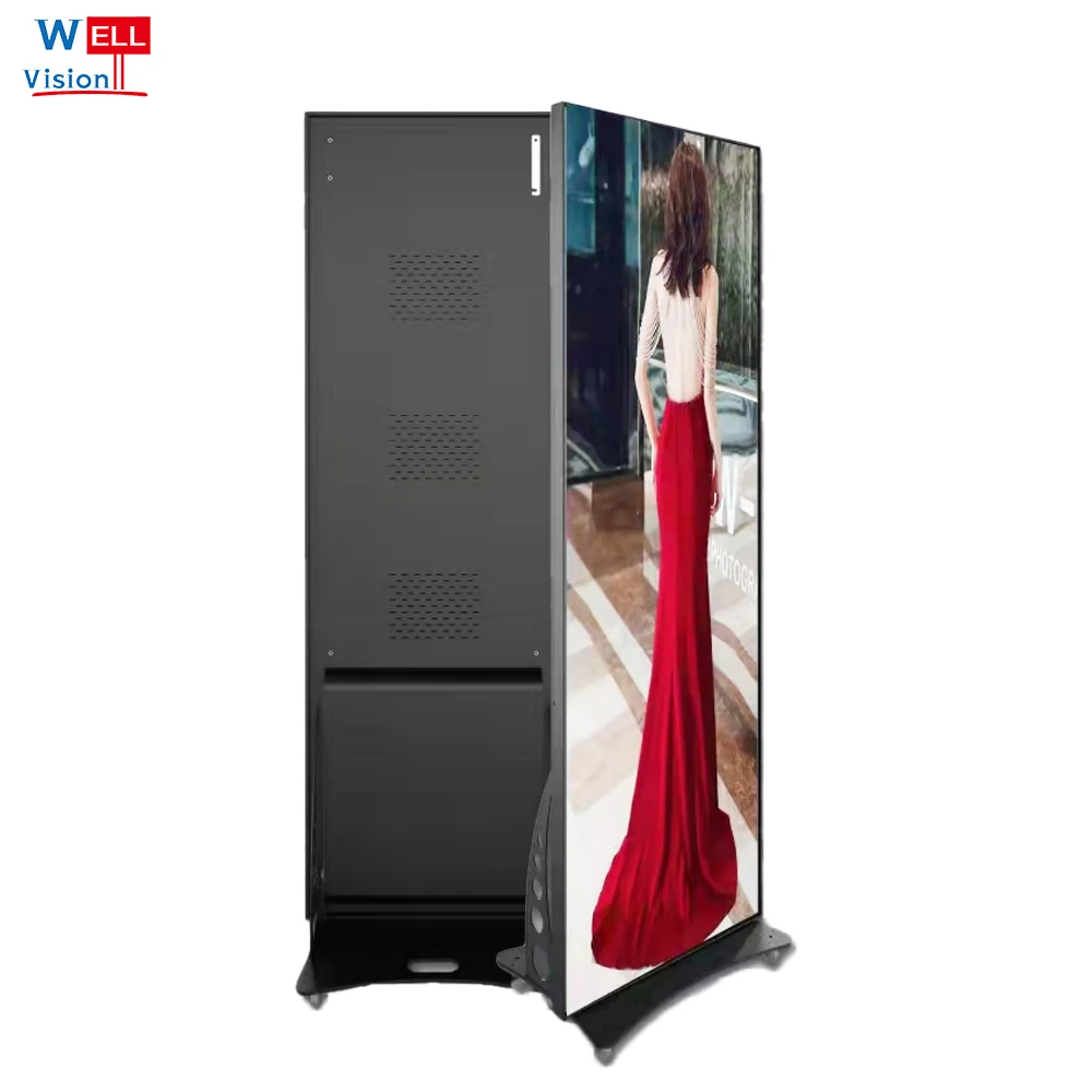 Wellvision Крытый 640*1920 мм рекламный светодиодный плакат P1.8 Hd модули 3g 4g Wifi умное светодиодное зеркало