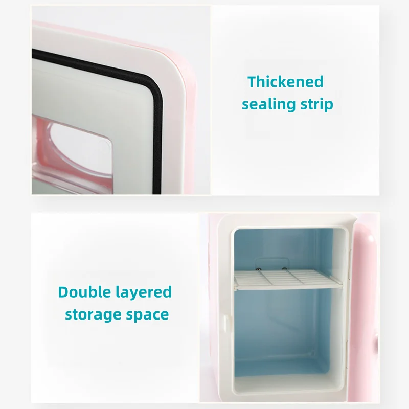 Dual Layer Portable Car Fridge Mini 4L Travel Refrigerator for Camping Electric Freezer for Household Use Cosmetics Refrigerator