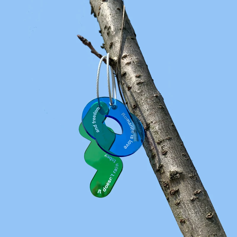 custom designer transparent color acrylic keychain girls charms clear acrylic key ring