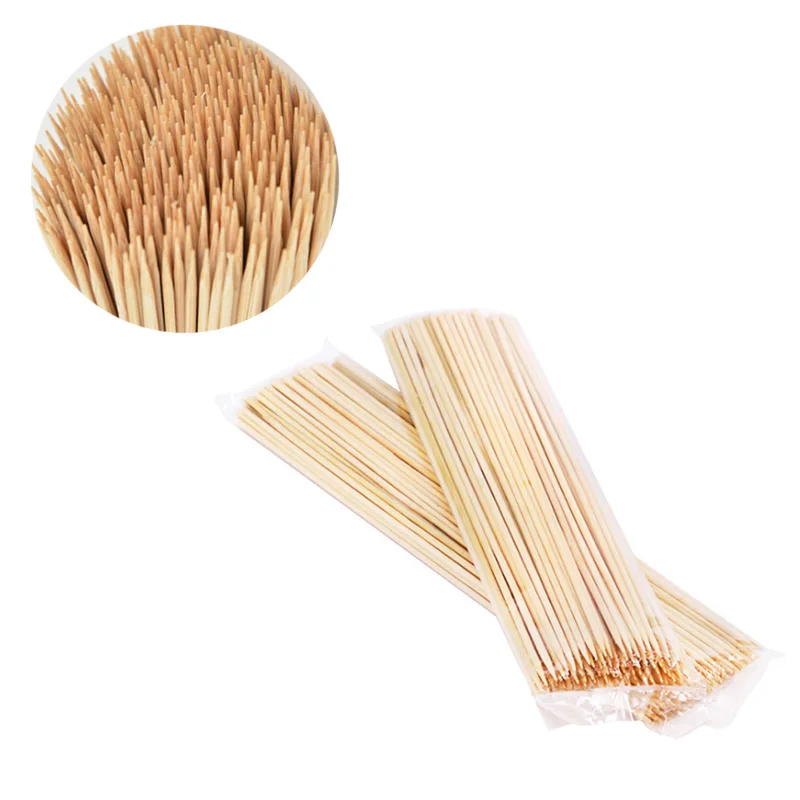 Biodegradable Round barbecue Grill BBQ Roasted meat Bamboo Sticks carry bamboo skewer