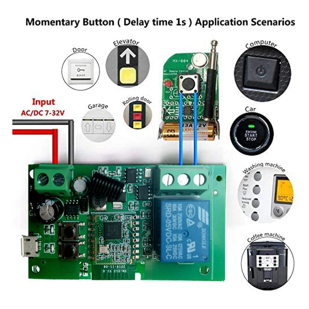  12V 24V Tuya Ewelink Alexa Новое поступление Zigbee 10A Wi-Fi one gang модуль