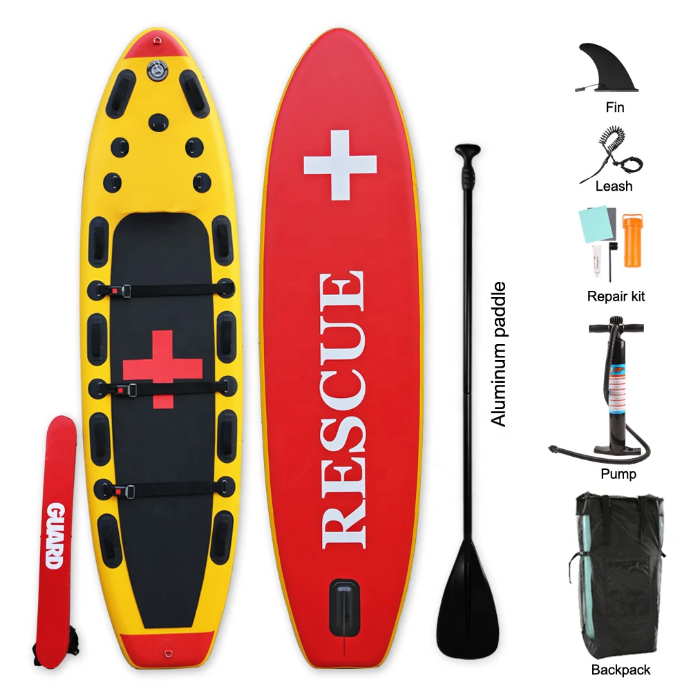 OEM/ODM Customized Inflatable Lifeguard Rescue Board Safety rescue paddle board Soft Long Board